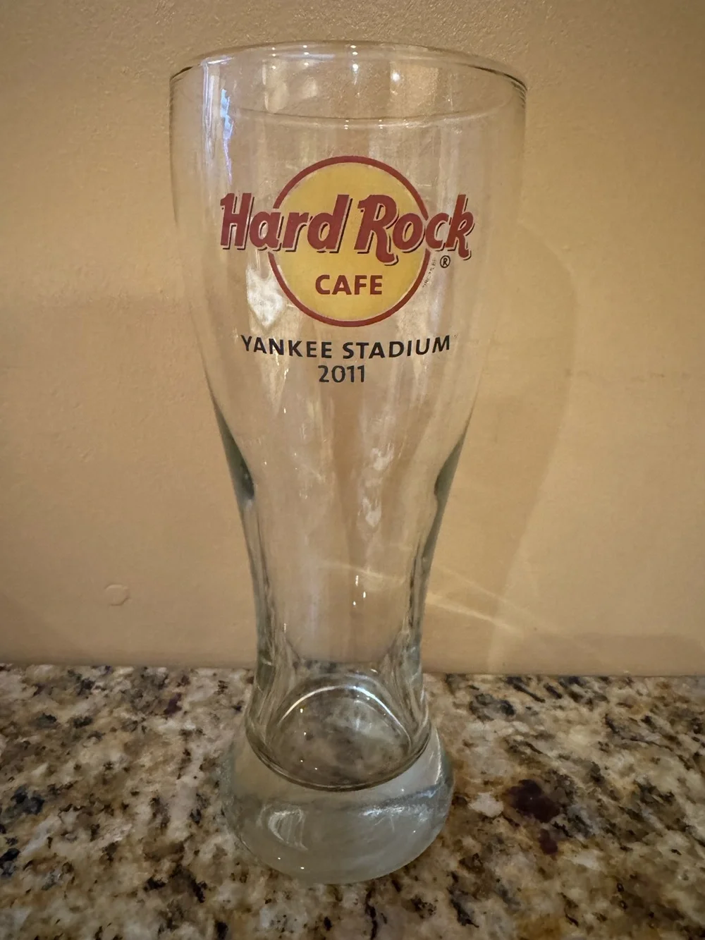 Hard Rock Cafe New York Yankee Stadium 2011 Clear Glass Pilsner